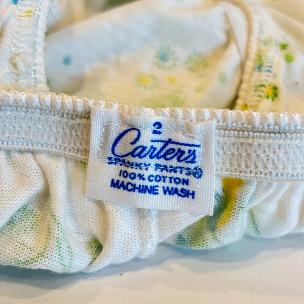 Vintage Carter's Spanky Pants‎ Baby Girl Size 2 Floral Cotton Sweet